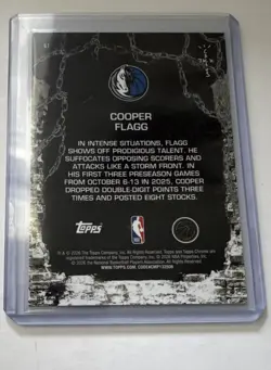 Topps 2025-26 Chrome Cactus Jack x NBA Cooper Flagg #61 Rookie Card - Image 2