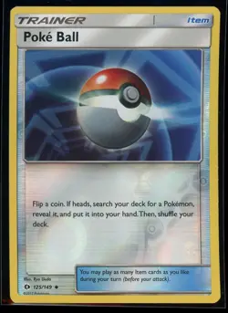 2017 Sun & Moon Poke Ball Reverse Holo Pokemon Card #125 - Image 1