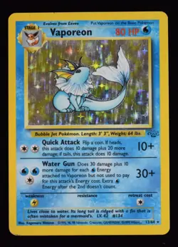 Vaporeon Holo - 12/64 - Jungle - Pokemon Card - Image 1