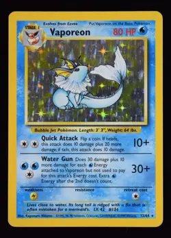 Vaporeon No Symbol Holo - 12/64 - Jungle - Pokemon Card - Image 1