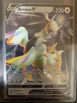 Pokemon Brilliant Stars Arceus V 122/172 Metal Card Ultra Premium Collection NM - Image 1