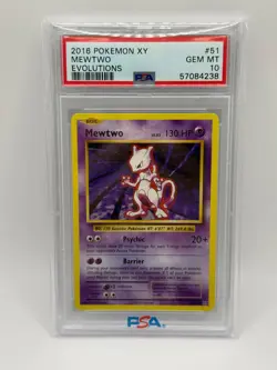 2016 POKEMON XY EVOLUTIONS #51 MEWTWO EVOLUTIONS PSA 10 - Image 1