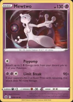 MEWTWO 059/159 HOLO RARE CROWN ZENITH POKEMON NM - Image 1