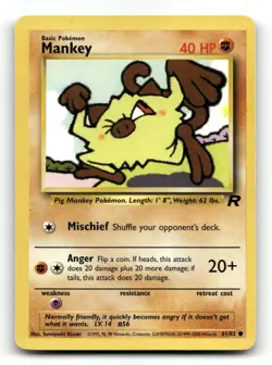 Mankey 61/82 Common Team Rocket Pokemon Unlimited LP - Image 1