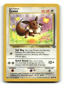 Eevee 51/64 Common Jungle Pokemon Unlimited LP - Image 1