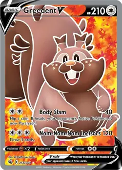 Pokemon Greedent V (Full Art) [SWSH08: Fusion Strike - 256/264]Holofoil NM Ul... - Image 1