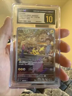 Pokemon Pikachu Pristine 10 CGC Japanese Card 151 AR 173/165 Holo Rare 2023 - Image 1