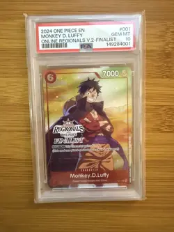 2024 One Piece Online Regionals V2 Finalist Monkey D Luffy #P-001 PSA 10 - Image 1
