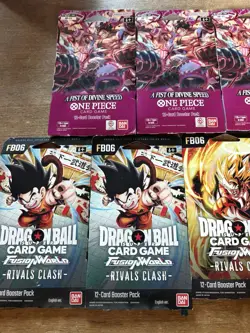 Lot Of 9 Booster Packs 3X One Piece - A Fist of Divine Speed 5X Dragon Ball - Image 2