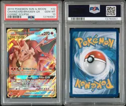 PSA 10 2019 Pokemon Cosmic Eclipse Charizard & Braixen GX TAG TEAM Holo 22/236 - Image 3