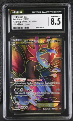 CGC 8.5 Hydreigon EX 2015 Roaring Skies 103/108 Ultra Rare Holo Pokemon Card - Image 1