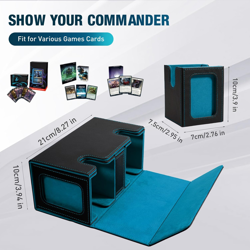 MTG Deck Box, Commander Deck Case Fits 200+ Double-Sleeved Cards, Magnetic Leath - Image 2