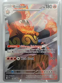 Emboar 098/086 SV White Flare Illustration Rare Holo Pokemon Card — MINT - Image 1
