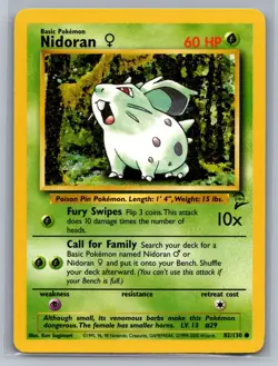 Nidoran F Base Set 2 #082/130 Common Pokemon Card - Image 1