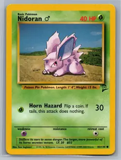 Nidoran M Base Set 2 #083/130 Common Pokemon Card - Image 1