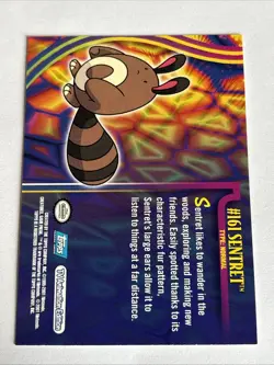2001 Topps Pokemon Topps Johto Series 1 Non Holo Foil #161 Sentret NM - Image 2