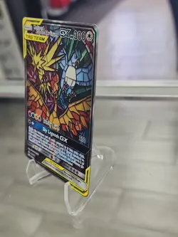 Moltres Zapdos Articuno GX SM210 Stained Glass Promo Tag Team Pokemon TCG - Image 2