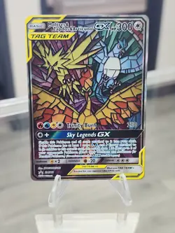 Moltres Zapdos Articuno GX SM210 Stained Glass Promo Tag Team Pokemon TCG - Image 4