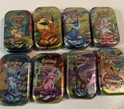 Pokemon TCG Prismatic Evolutions Lot of 8 Sealed Mini Tins All Artwork New - Image 1