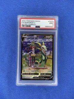 Pokemon TCG Serperior V TG13/TG30 Silver Tempest Full Art 2022 PSA Mint 9 - Image 1