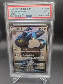 Pokemon 2019 Umbreon GX SV69/SV94 Full Art Hidden Fates PSA 9 - Image 1