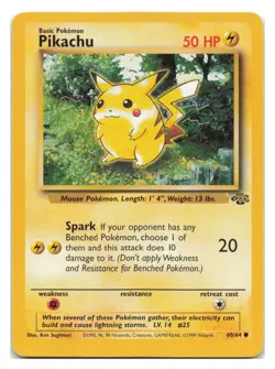 Pikachu 60/64 Common Jungle Pokemon Unlimited 1999 - Image 1