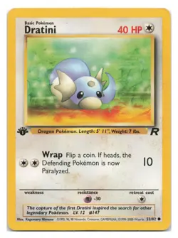 Dratini 53/82 Common Team Rocket Pokemon 1st Edition 2000 KAGEMARU HIMENO - Image 1