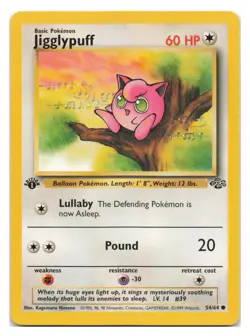 Jigglypuff 54/64 Common Jungle Pokemon 1st Edition 1999 KAGEMARU HIMENO - Image 1