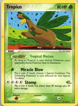Pokemon TCG Tropius 27/107 Deoxys MP - Image 1