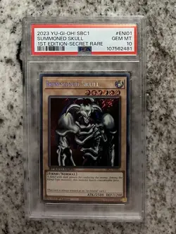 Konami Yu-Gi-Oh! Summoned Skull SBC1-ENI01 Secret Rare 1st Ed PSA 10 - Image 1