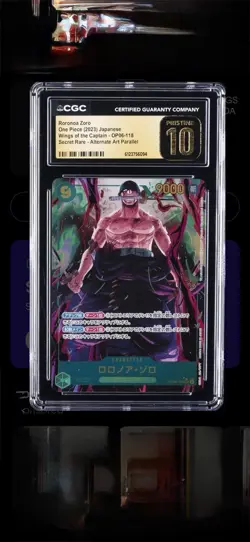 ONE PIECE OP06-WINGS OF THE CAPTAIN #118 RORONOA ZORO JP CGC PRISTINE 10 - Image 1
