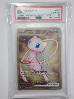 2023 Pokemon Mew EX GOLD METAL 205/165 Scarlet & Violet 151 Promo Card PSA 10 - Image 1