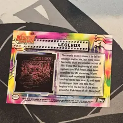 SILVER FOIL Legends Black Logo Topps The First Movie Mewtwo LP Pokemon Card Mew - Image 2
