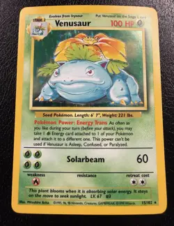 Venusaur 15/102 Holo Rare Base Set Unlimited Pokemon TCG MP/LP - Image 4