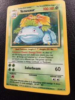 Venusaur 15/102 Holo Rare Base Set Unlimited Pokemon TCG MP/LP - Image 5