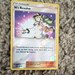Pokemon TCG N's Resolve 200/236 SM Cosmic Eclipse English Reverse Holo Trainer - Image 1