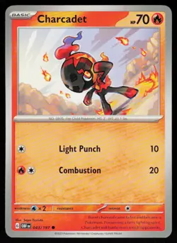 Charcadet 043/197 Common Obsidian Flames Pokemon Near Mint - Image 1
