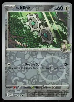 N's Klink 103/159 Common Journey Together Pokemon Reverse Holo Near Mint - Image 1