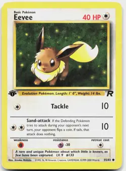 Eevee 55/82 Common Team Rocket Pokemon 1st Edition Heavily Played - Image 1