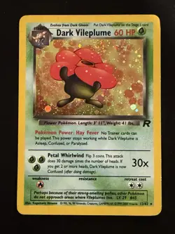 Dark Vileplume Holo Team Rocket 13/82 Rare English 2000 SWIRL Pokemon - Image 1