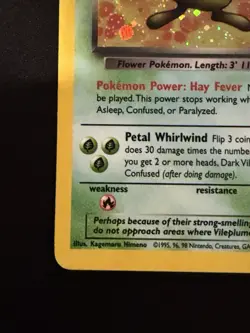 Dark Vileplume Holo Team Rocket 13/82 Rare English 2000 SWIRL Pokemon - Image 5