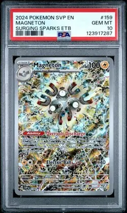 2024 POKEMON SVP EN-SV SURGING SPARKS ETB PROMO #159 MAGNETON PSA 10 - Image 1