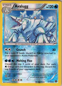 Avalugg 37/114 Rare - Pokemon TCG XY: Steam Siege - Reverse Holo (NM) - Image 1
