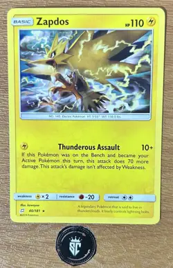 Zapdos - 40/181 - Rare - Non-Holo Theme Deck Exclusive Pokemon SM9 Team Up NM/M - Image 1
