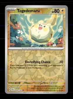 Togedemaru 54/142 Uncommon Stellar Crown Pokemon Reverse Holo Near Mint - Image 1
