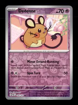 Dedenne 036/091 Common Paldean Fates Pokemon Reverse Holo Near Mint - Image 1