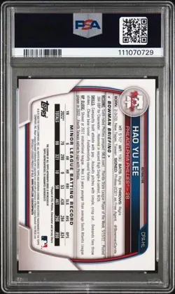 2023 Hao Yu Lee Bowman Topps Phillies CPA-HL RC Auto Refractor /499 PSA 10 - Image 2