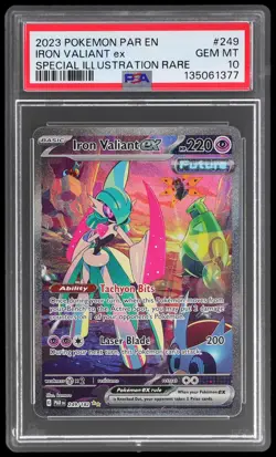 2023 Pokemon Scarlet And Violet Paradox Rift Iron Valiant EX #249 PSA 10 - Image 1