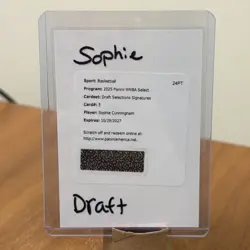 2025 Panini Select WNBA Sophie Cunningham Draft Selection Signatures Redemption - Image 1