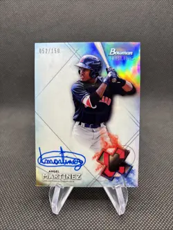 2021 Bowman Sterling Angel Martinez Prospect Refractor Auto #'d /150 Guardians - Image 1